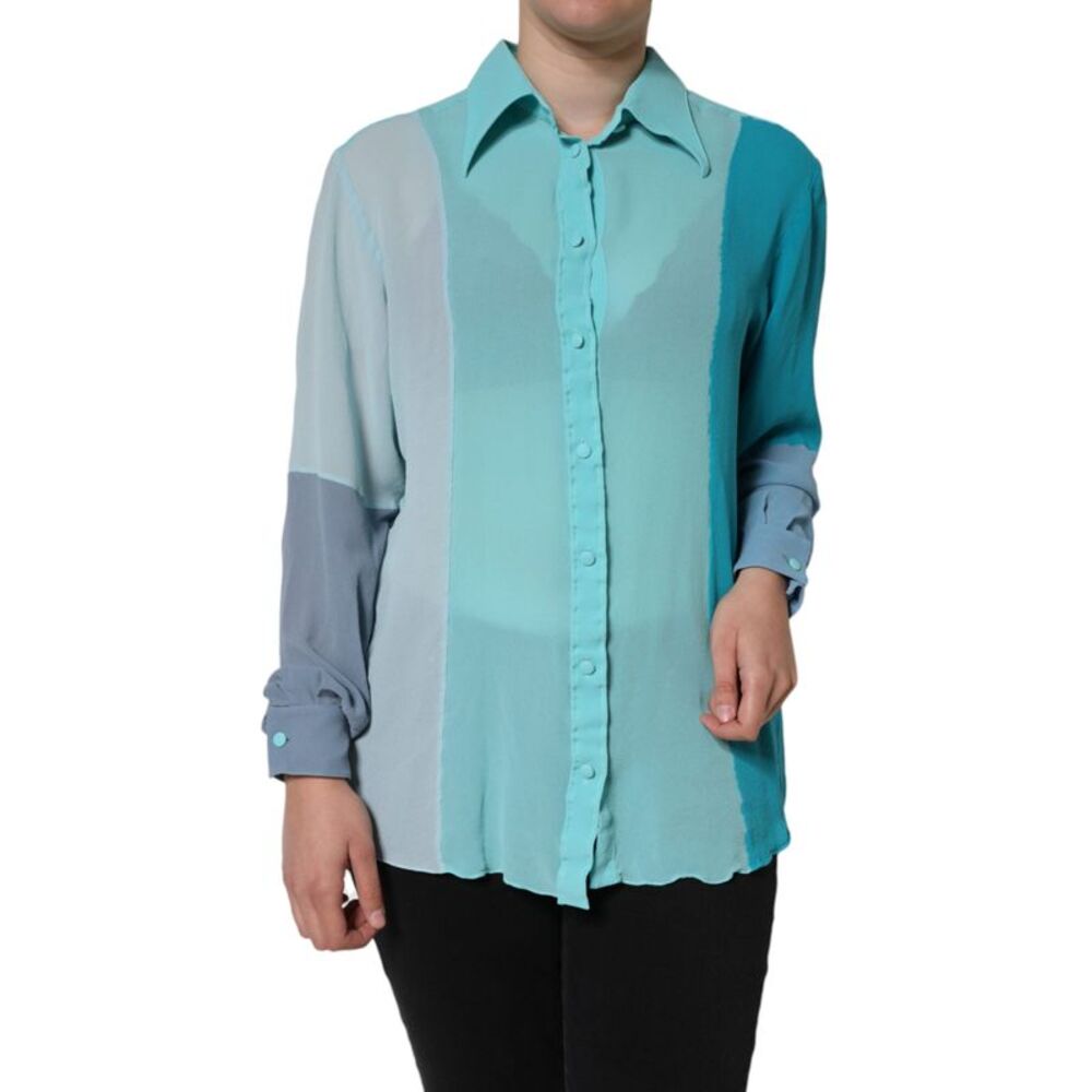 Dolce & Gabbana Multicolor Long Sleeve Button Blouse Women's Top